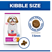 מזון לכלבים מבוגרים מגזע קטן 7+ הילס סיינס פלאן עוף 3 ק"ג