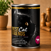 שימור מזון רטוב עם עגל ברוטב 415 גרם  Best Friends-1